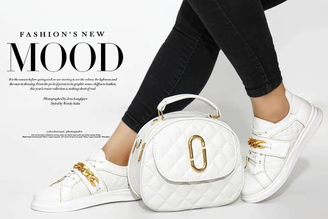 کتانی بنددار زنانه سفید