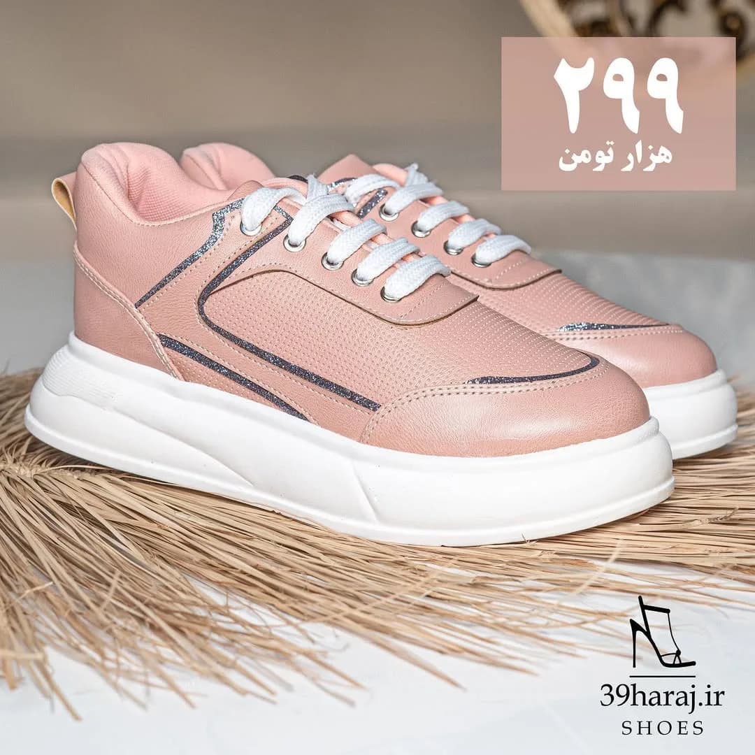 کتانی ونس لژدار — رنگ گلبهی — نمای جزئیات — لژدار