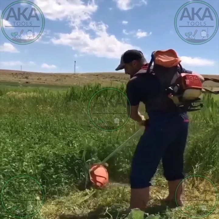 علف‌زن پشتی BG34A KASEI، رنگ نارنجی، مشکی و سرمه‌ای، جنس فلز و پلاستیک، پشتی موتوری