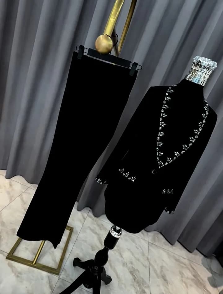 ست کت مجلسی سنگ‌دوزی زنانه