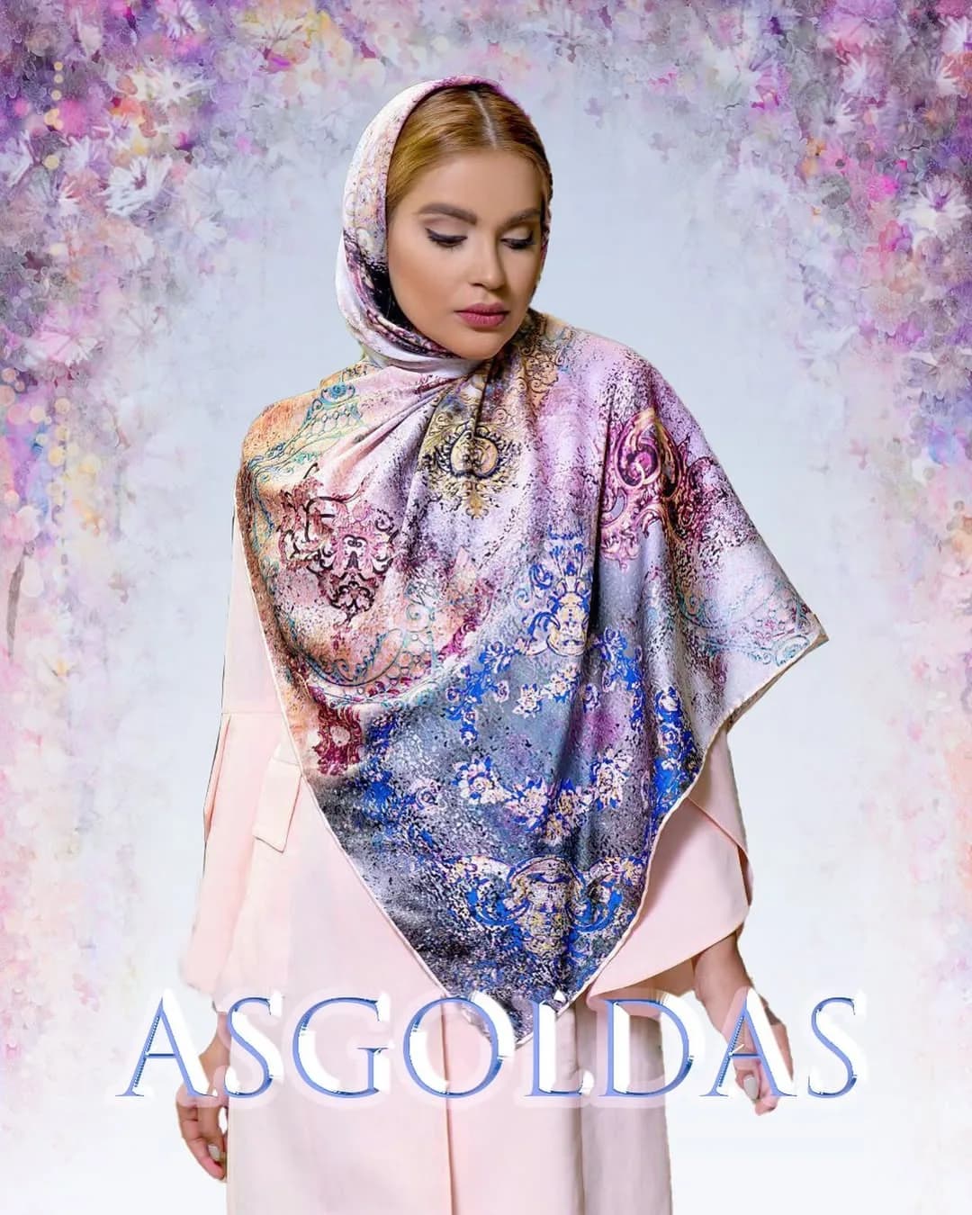 روسری ابریشم سایز ۱۱۰ کد ۸۶۷ آسگلداس