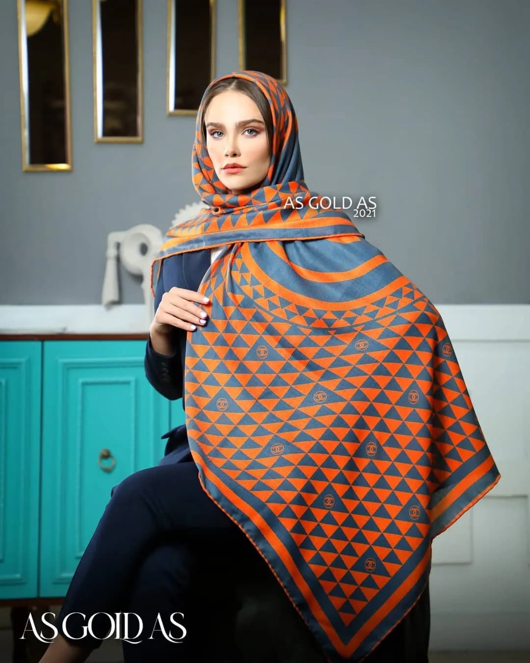 روسری سایز ۱۴۰ کد ۳۰۱۶ آسگلداس
