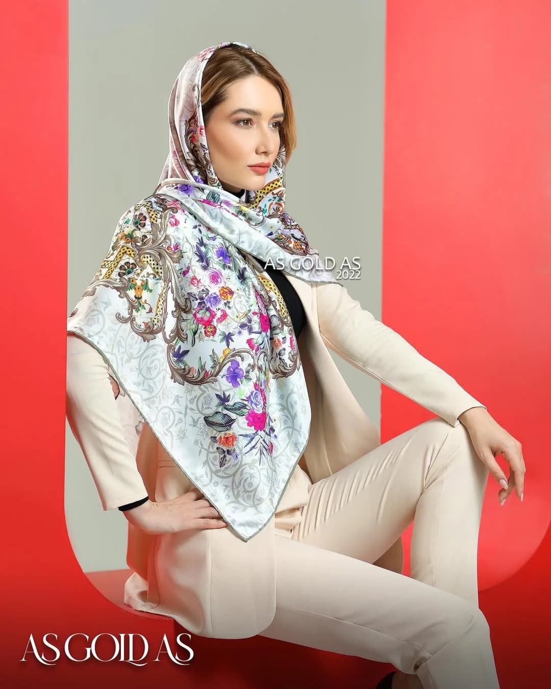 شال حریر سایز ۱۱۰ آسگلداس