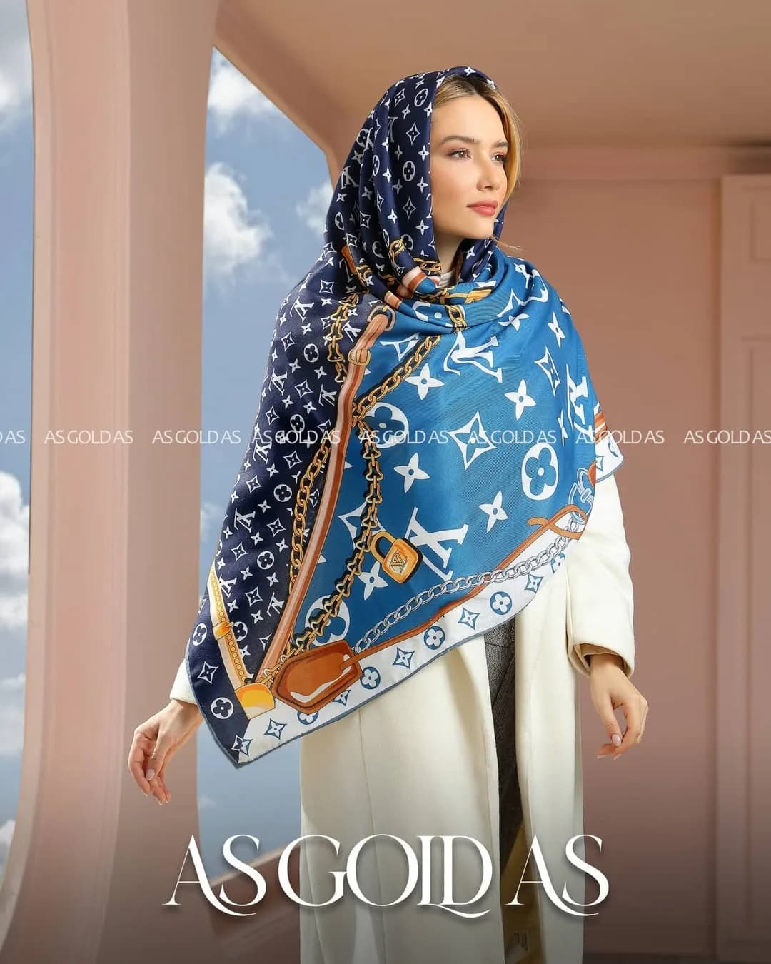 شال سایز ۱۴۰ کد ۳۰۰۹ آسگلداس
