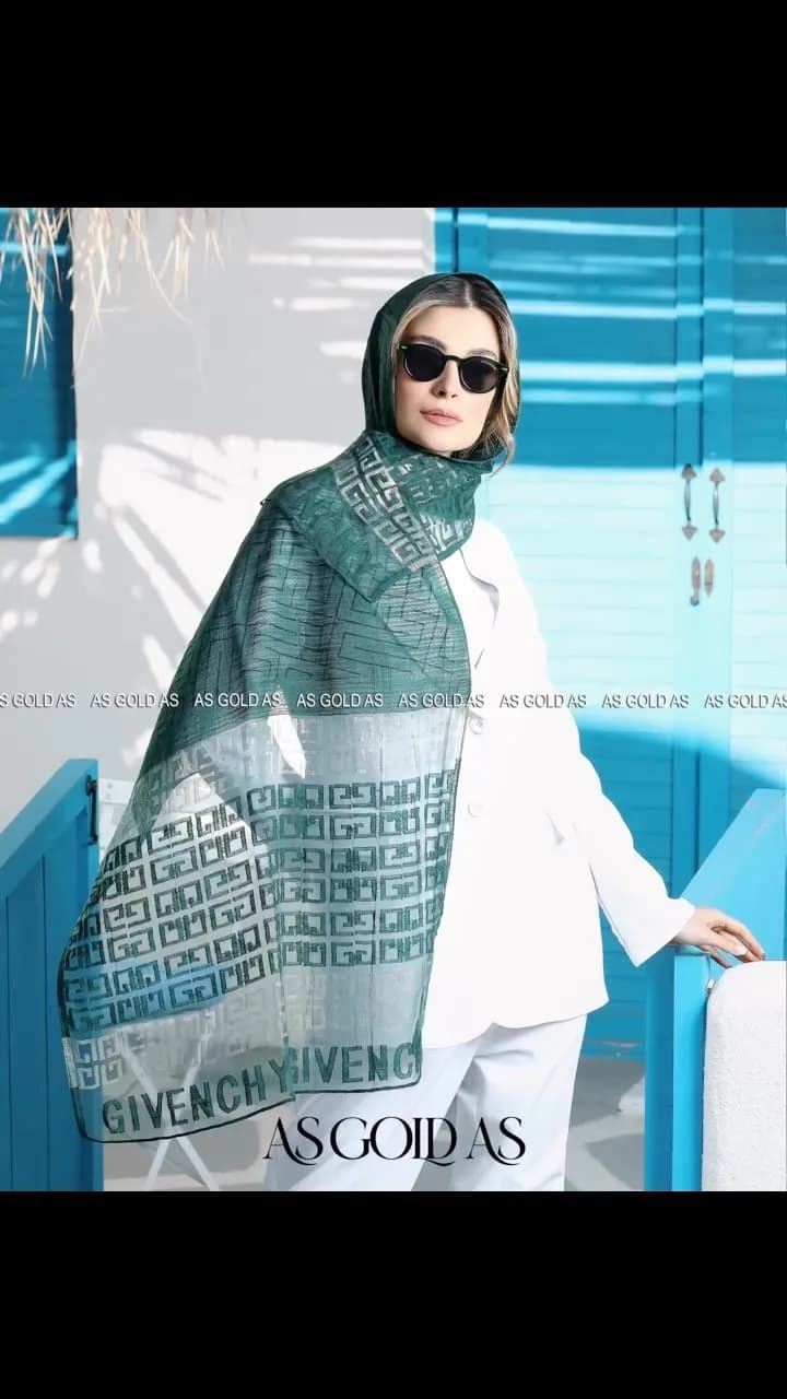 شال کد ۱۰۰۶۰، رنگ سبز، مستطیلی