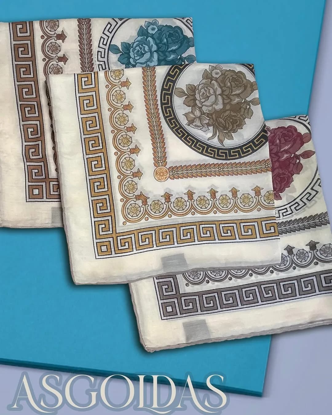 روسری نخی دست‌دوز ترک سایز ۱۴۰