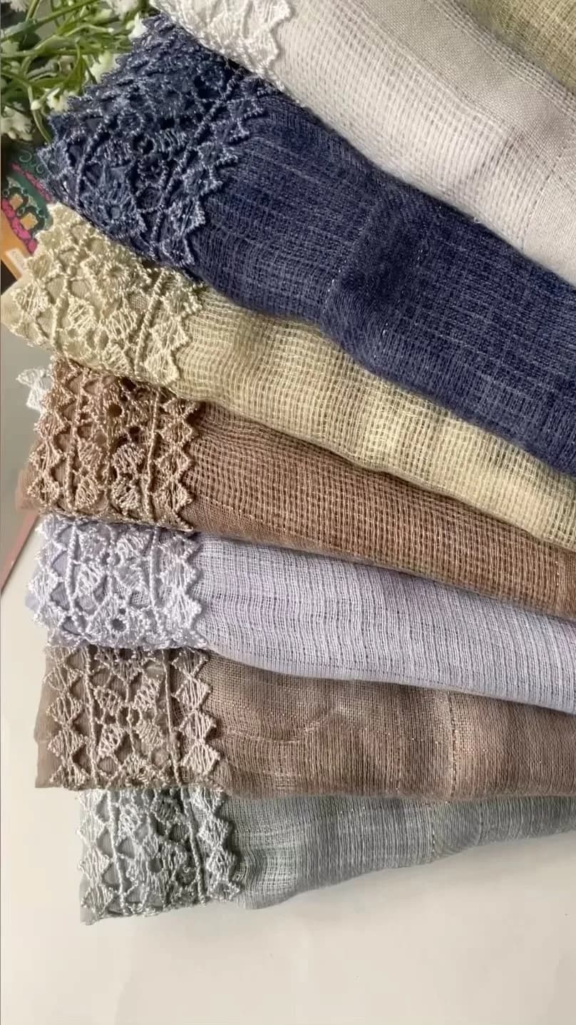 شال چروک دستک دانتل ماهی مجلسی