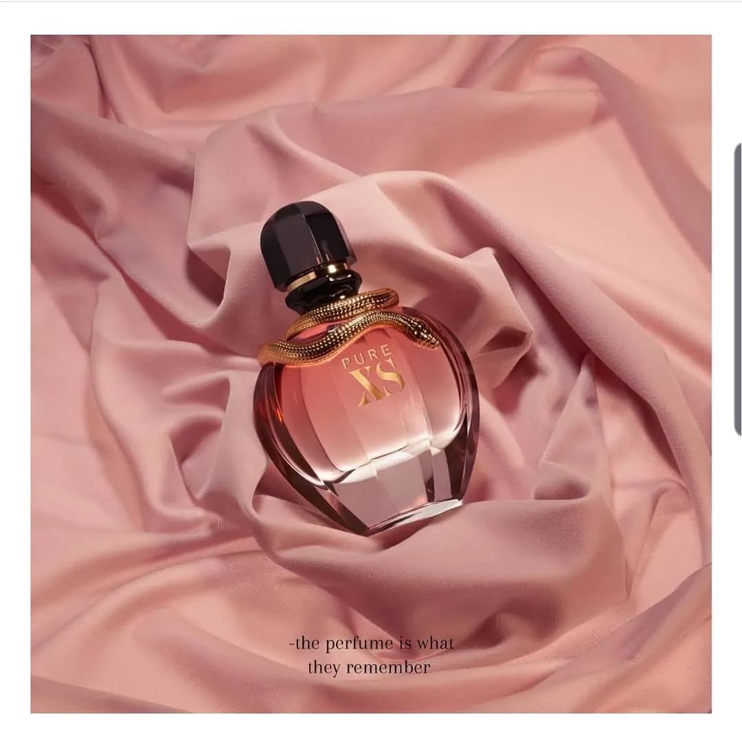 عطر پیور ایکس اس زنانه ۱۰۰ میل پاکو رابان، رنگ صورتی، مشکی و طلایی، جنس شیشه و فلز، بطری عطر