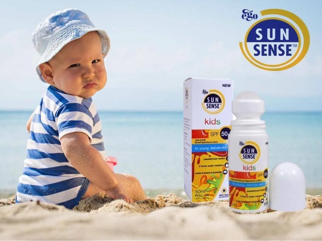 ضدآفتاب کودک SPF50 ۵۰ میل کیو وی، رنگ سفید و نارنجی، جنس پلاستیک، رول-آن