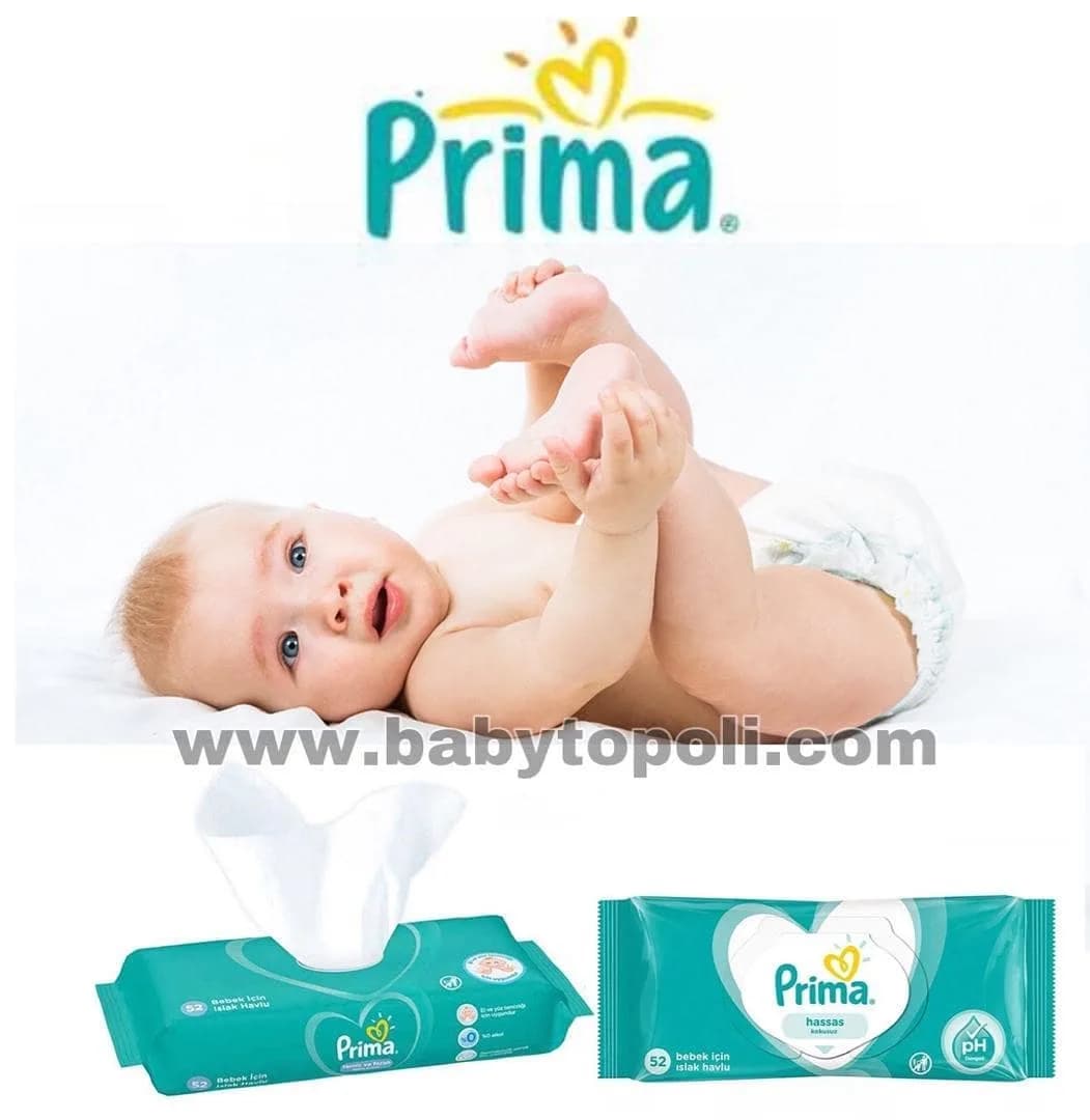 دستمال مرطوب ضدحساسیت ۵۲ برگ پریما