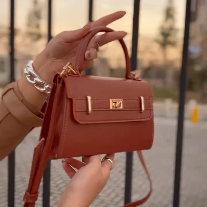 کیف دستی استرا، رنگ مشکی، قهوهای، کرم و قرمز، جنس چرم، طرح طرح حیوانی، کوچک، دربدار