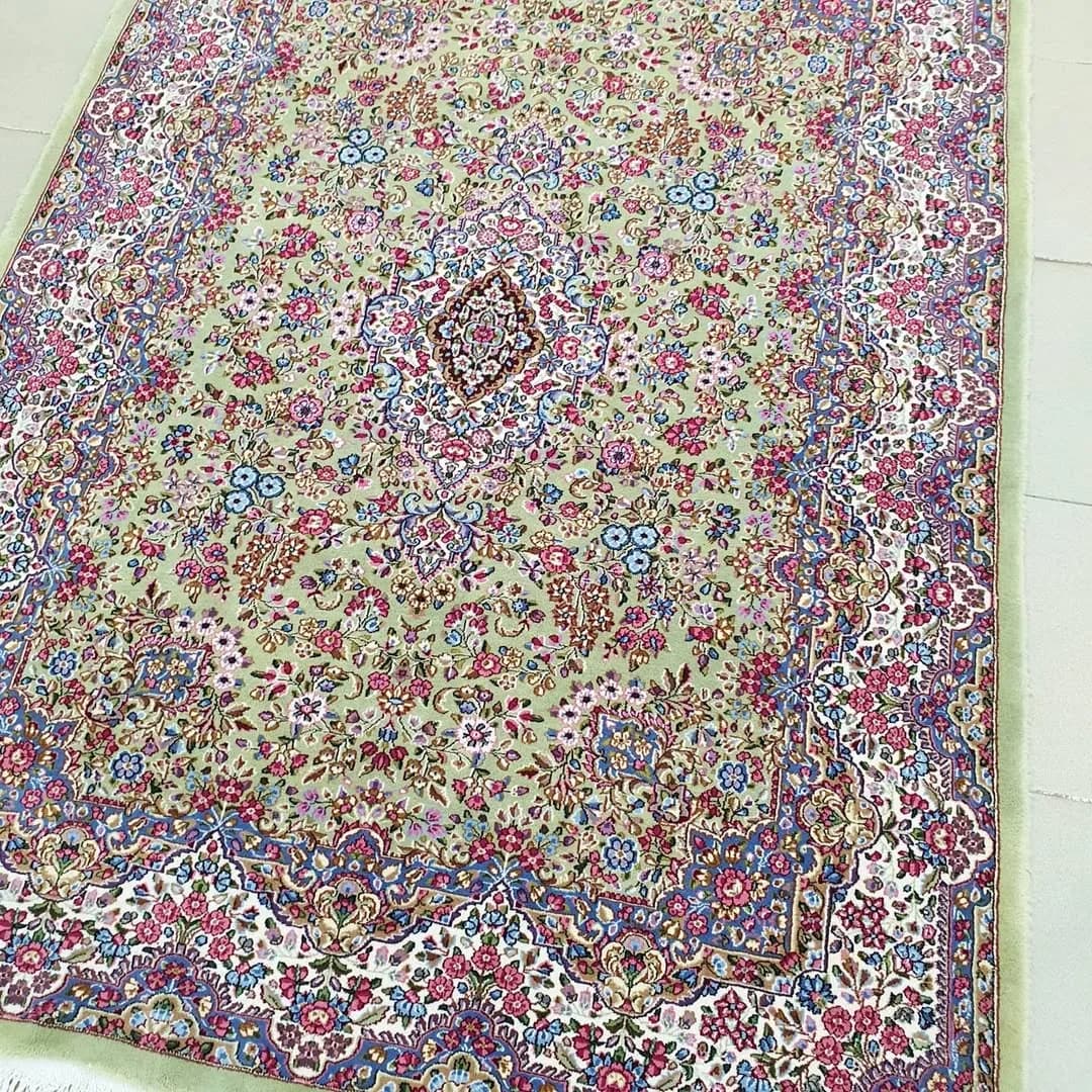 قالیچه سه متری سرام سبز کرمان
