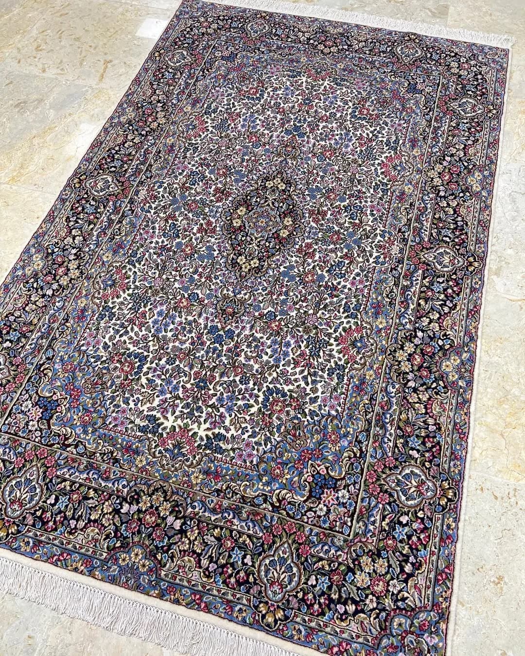 قالیچه ۱.۵ در ۲.۴ سرام گل ریز کرمان