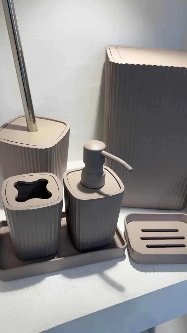ست ۷ پارچه رزینی نسکافه‌ای