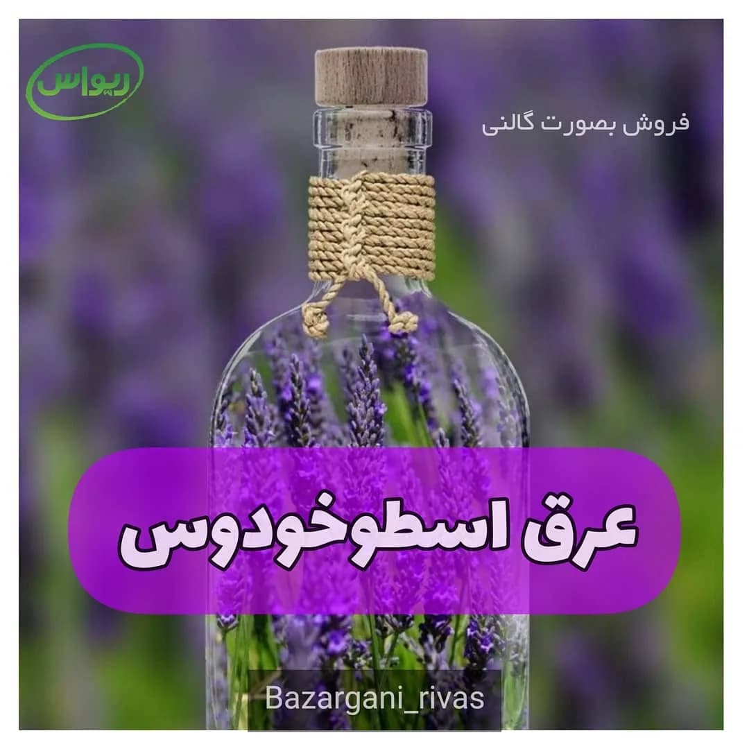 عرق اسطوخودوس گالن ۲۰ لیتری، رنگ شفاف، جنس شیشه، بطری با درب چوب‌پنبه‌ای و ریسمان