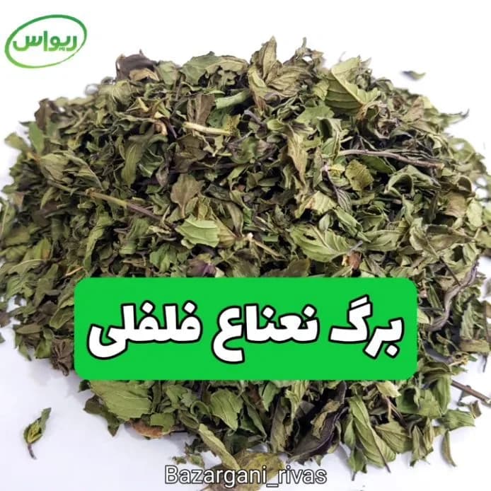 نعناع فلفلی برگ، رنگ سبز و سبز تیره، برگ خرد شده