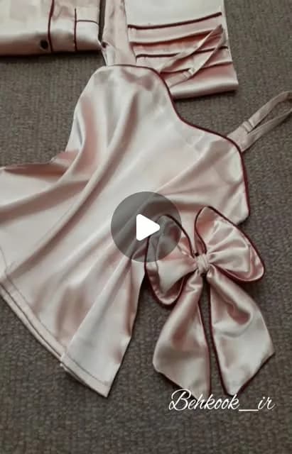 ست ۴ تکه لباس خواب ساتن با تاپ دوبنده