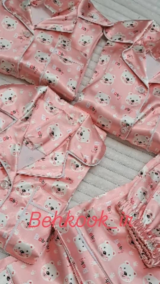 پیژامه ساتن طرح خرس