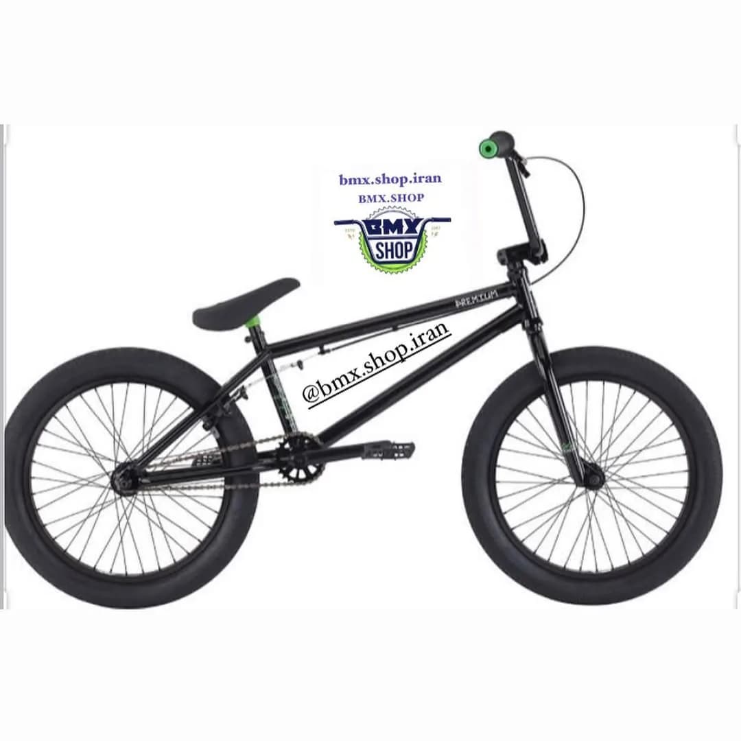دوچرخه BMX مدل SOLO، رنگ مشکی و سبز، جنس فلز، مدل BMX