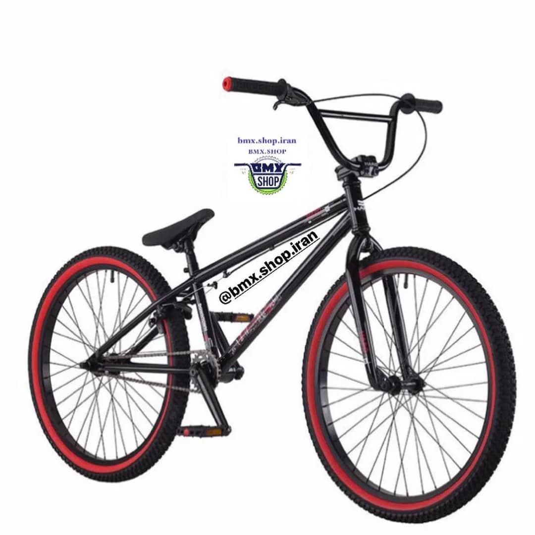 دوچرخه BMX هارو داون‌تاون سایز ۲۴، رنگ مشکی و قرمز، جنس فلز، بی ام ایکس
