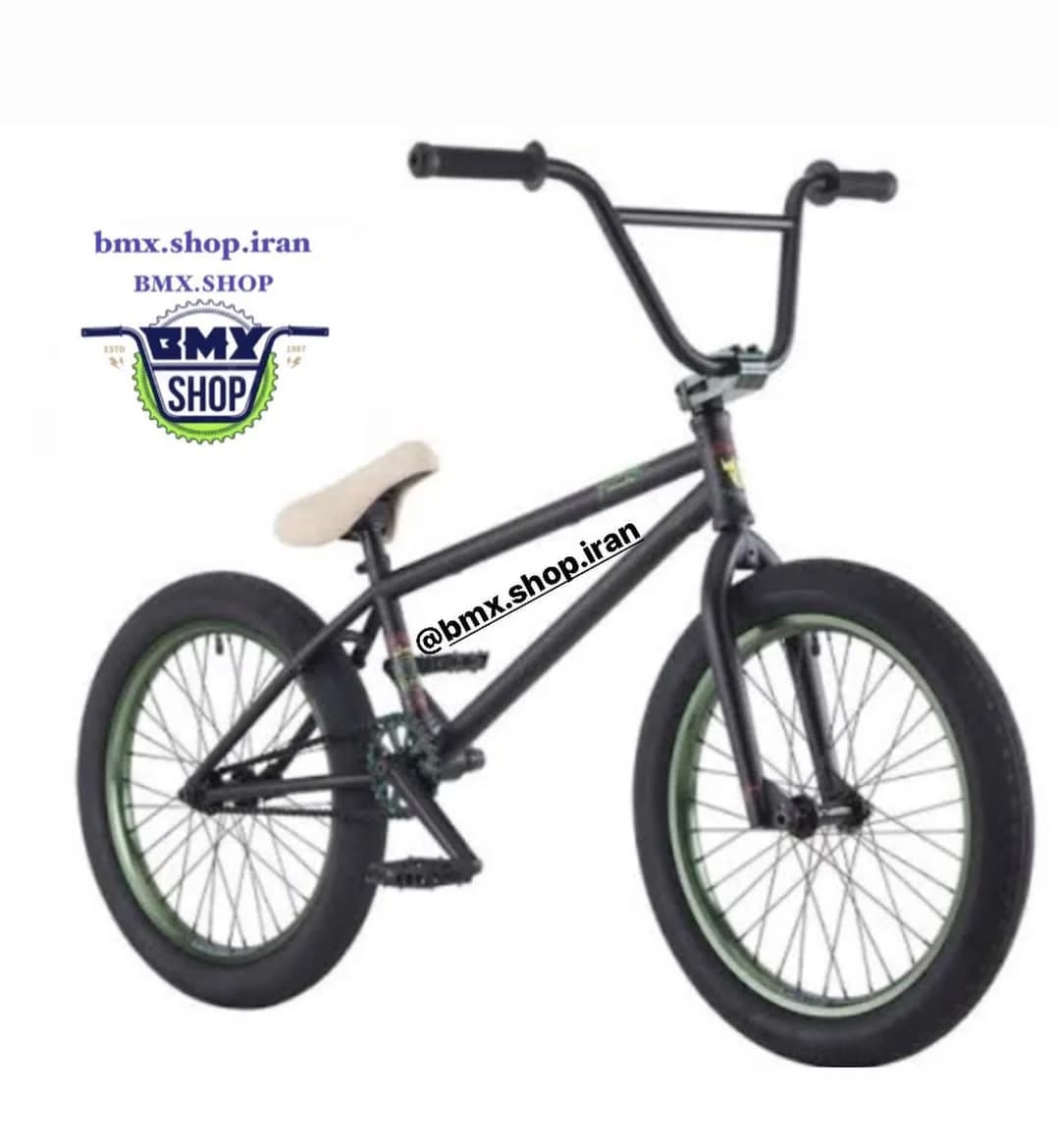 دوچرخه BMX مدل اینسپشن آکبند، رنگ سیاه و کرم، جنس فلز و لاستیک، بی‌ام‌ایکس