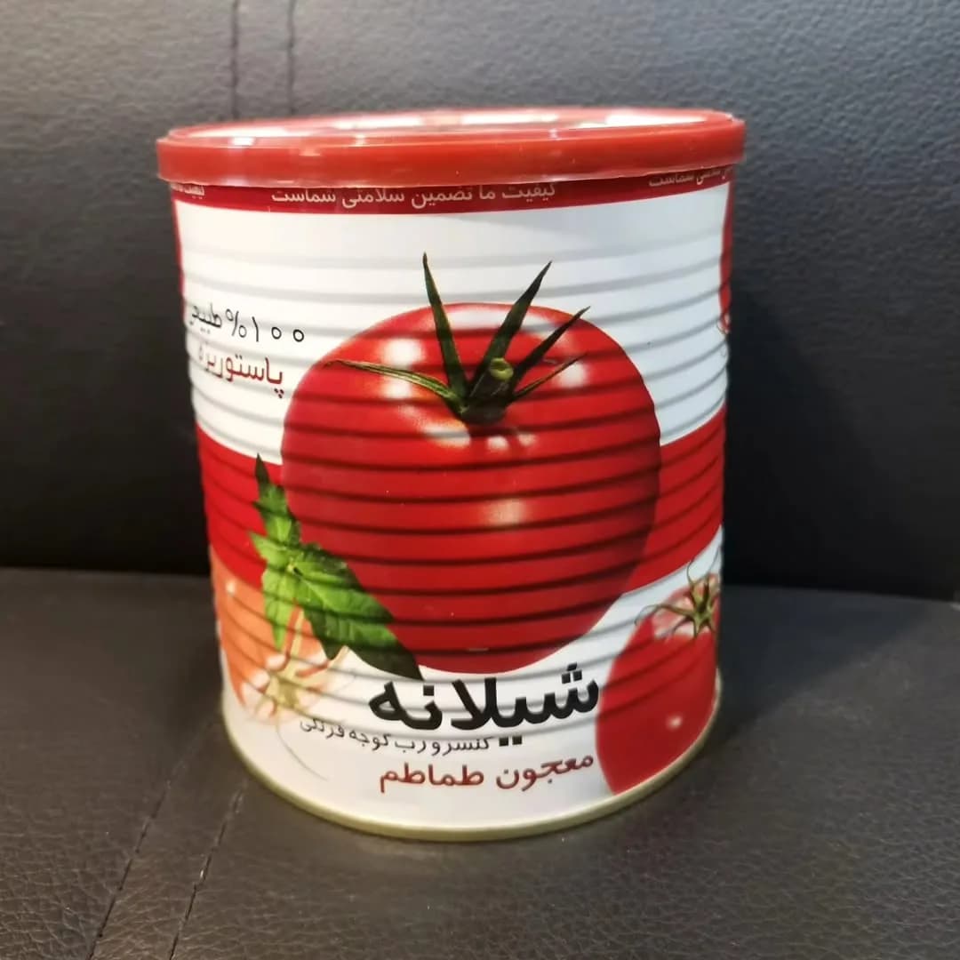 رب قوطی ۸۰۰ گرمی شیلانه، رنگ قرمز، سفید و مشکی، جنس فلز و پلاستیک، استوانهای قوطیشکل