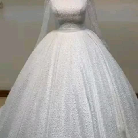 لباس عروس ساتن آمریکایی سایز ۳۶ تا ۴۲