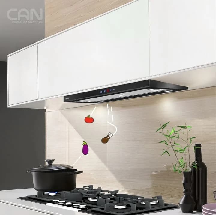 هود آشپزخانه مدل Artima 2 ۷۰ سانتی، رنگ مشکی و استیل، جنس استیل و شیشه، دیواری یا توکار