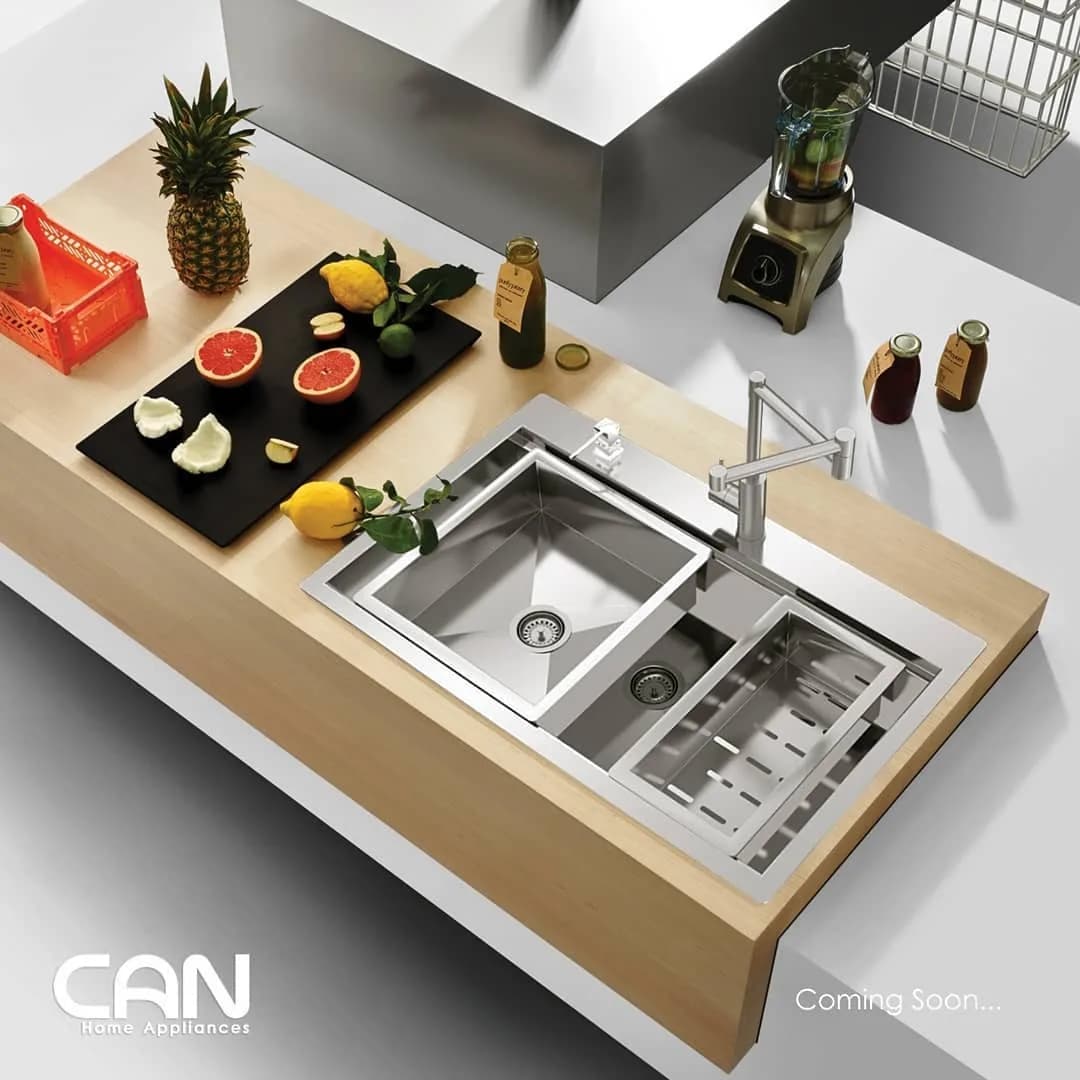 سینک ظرفشویی مدل CN-74، رنگ نقرهای، جنس استیل، سینک ظرفشویی توکار