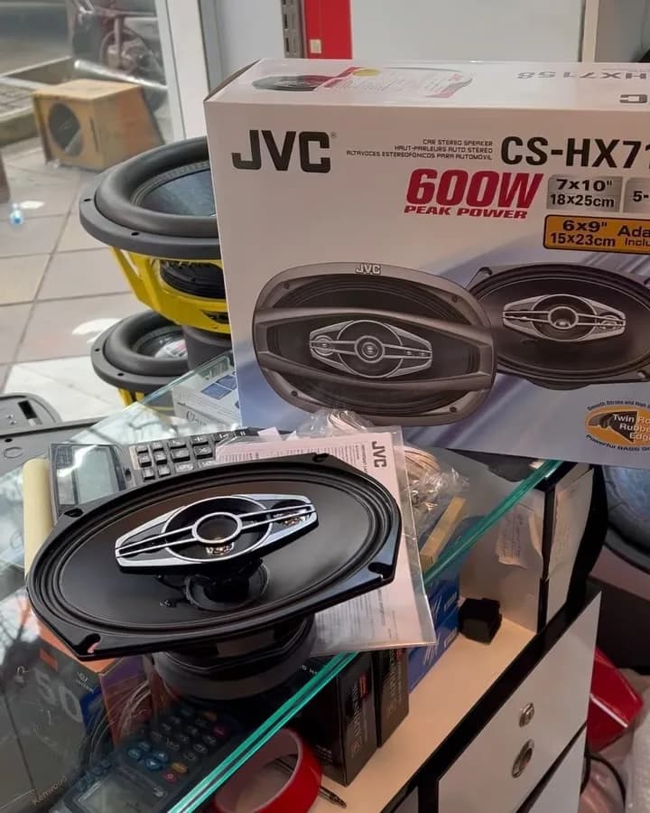 باند بیضی خودرو JVC HX-7158، رنگ طلایی و مشکی، جنس فلز