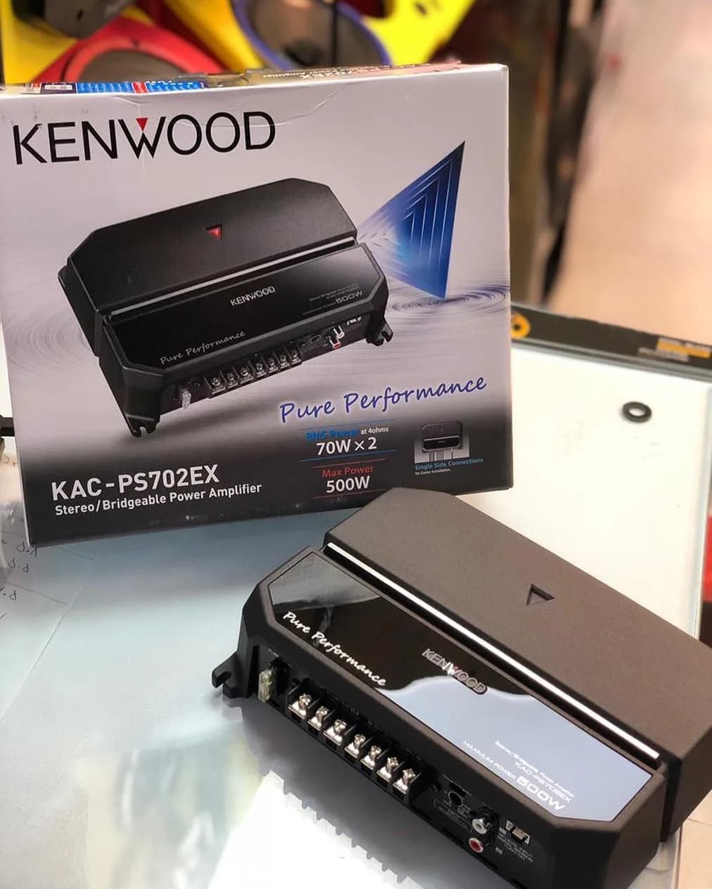 آمپلی فایر ۲ کانال کنوود KAC-PS702EX، رنگ مشکی، جنس فلز، مستطیلی