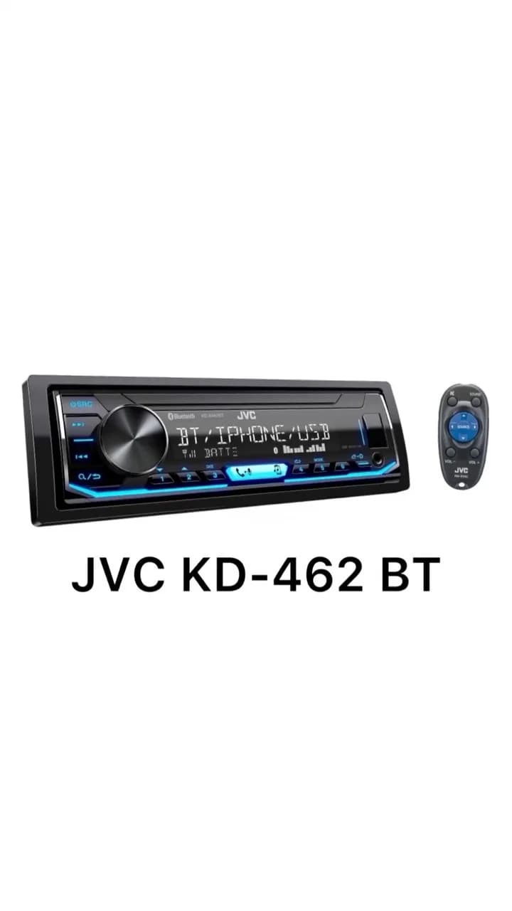 رادیوپخش خودرو KD-462 BT جی وی سی، رنگ مشکی و آبی، جنس پلاستیک و فلز، تک دین