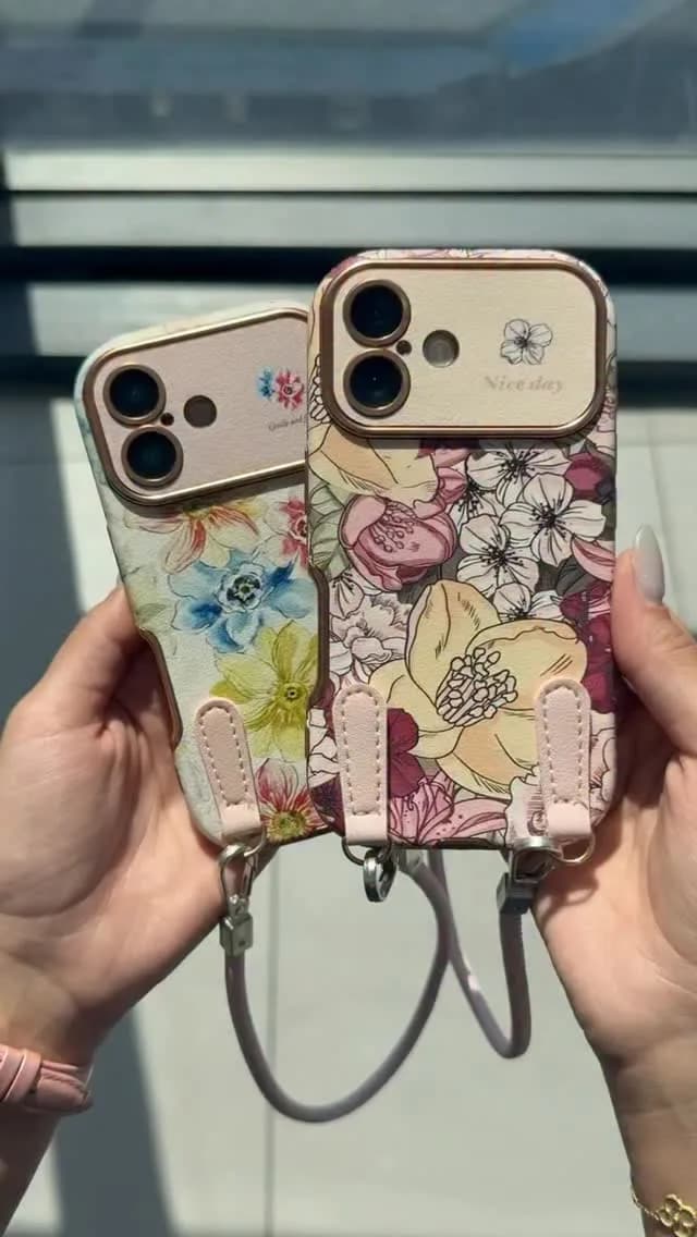 قاب رز مخملی و پاستیلی، رنگ کرم، صورتی و رنگارنگ، طرح گلدار، دارای محل اتصال بند