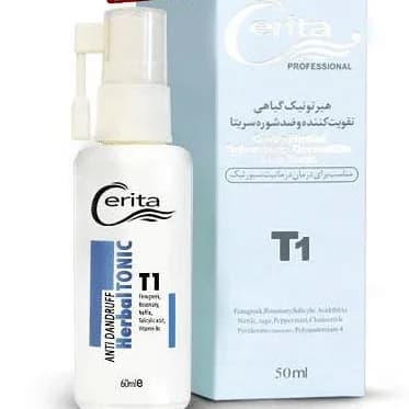 هیرتونیک گیاهی T1 ضد شوره سریتا، رنگ سفید و آبی، جنس پلاستیک، پمپی، استوانهای