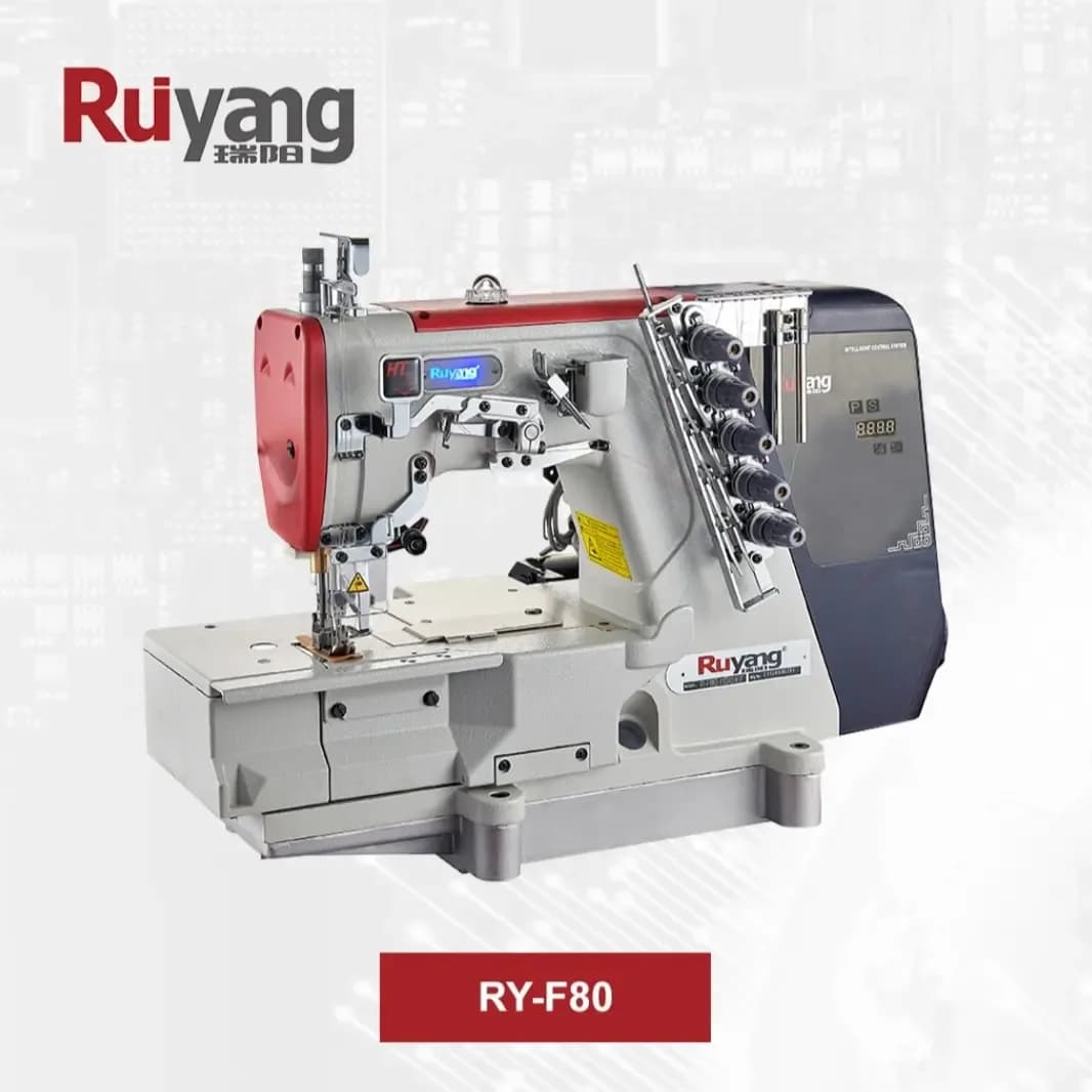چرخ میاندوز RY-F80 Ruyang، رنگ سفید، قرمز و سرمه‌ای، جنس فلز، صنعتی، دیجیتال