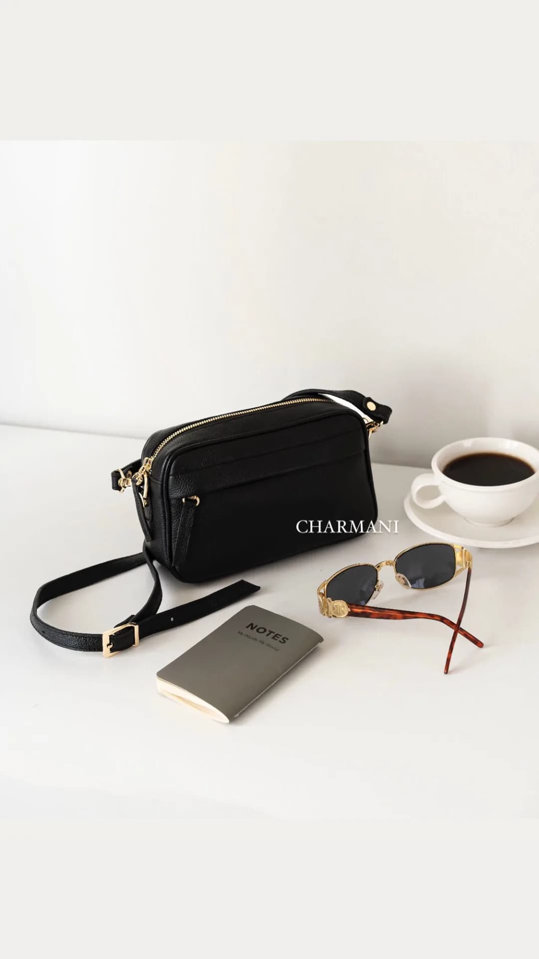 کیف زنانه چرم مدل دلارا چرمانی، رنگ مشکی، دوشی