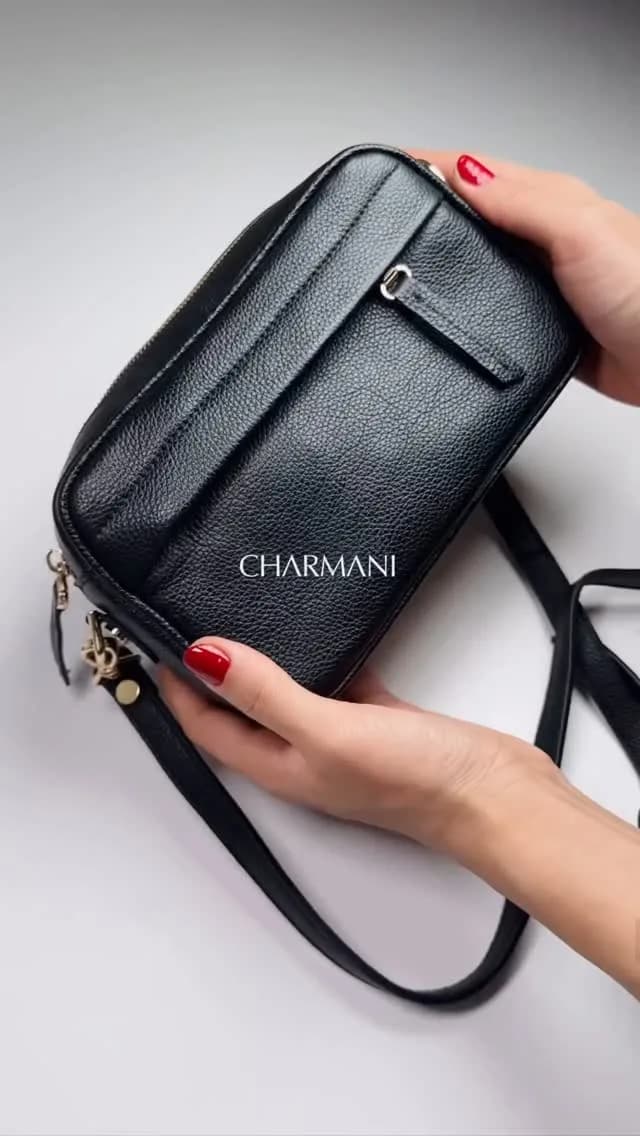 کیف زنانه چرم طبیعی، رنگ مشکی، دوشی، کوچک