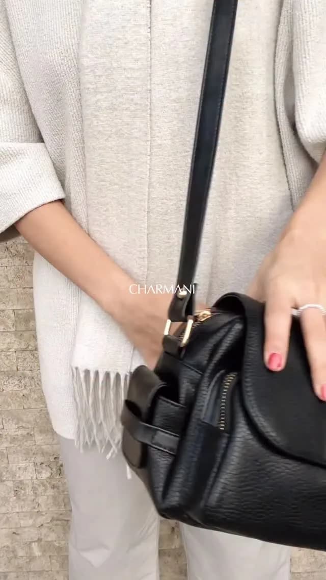 کیف دوشی زنانه، رنگ مشکی، جنس چرم، کوچک