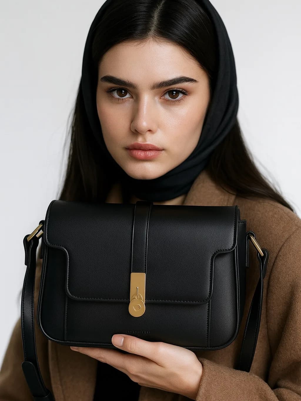 کیف دوشی زنانه چرمانی، رنگ مشکی، کراسبادی