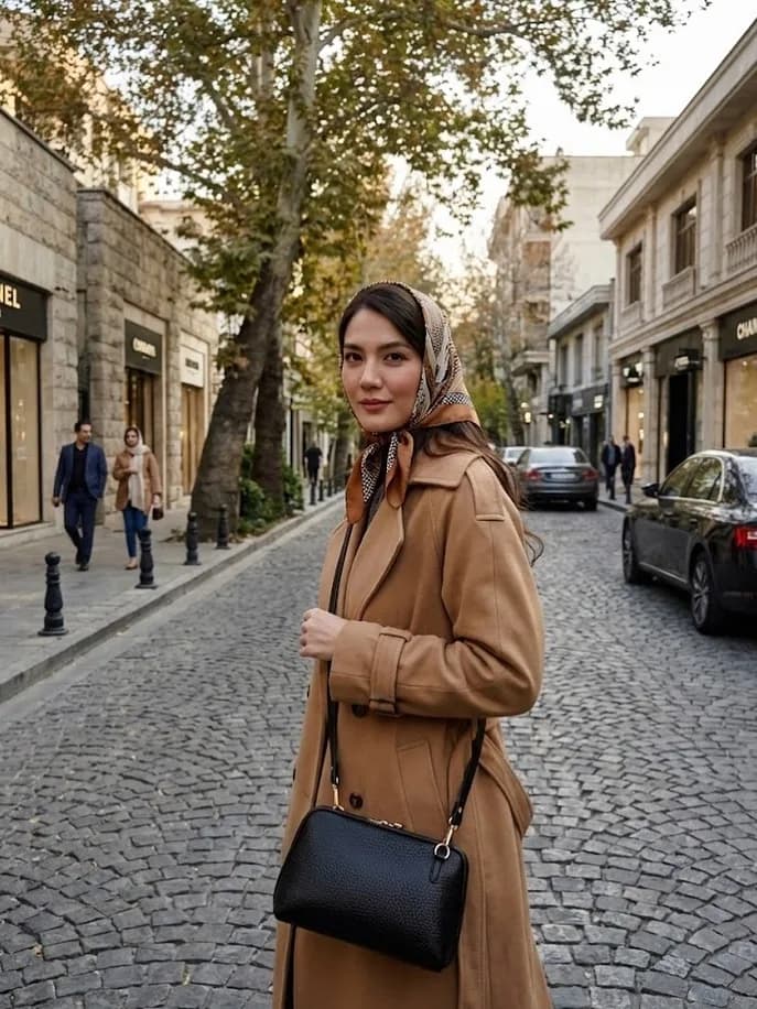 کیف کراسبادی چرم طبیعی رایا، رنگ مشکی، کیف دوشی چرمی