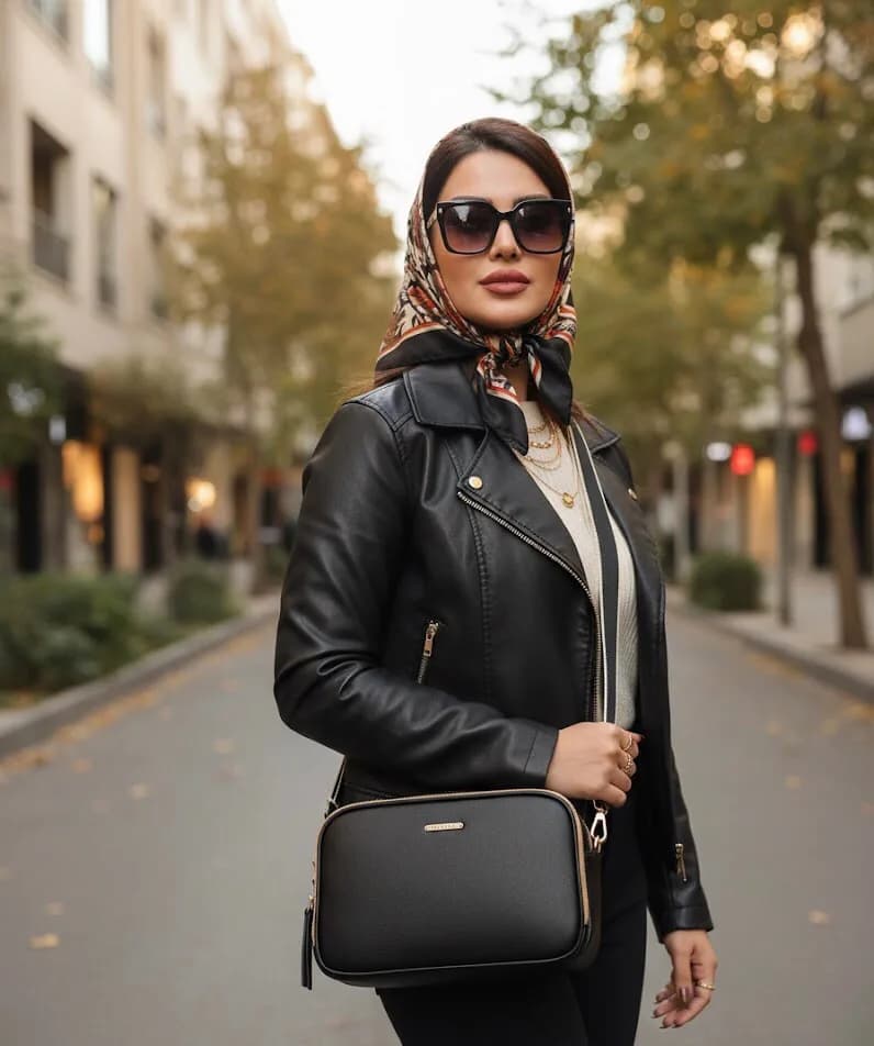 کیف زنانه x3-150 PRETTYZYS، رنگ مشکی، جنس چرم، دوشی، مستطیلی