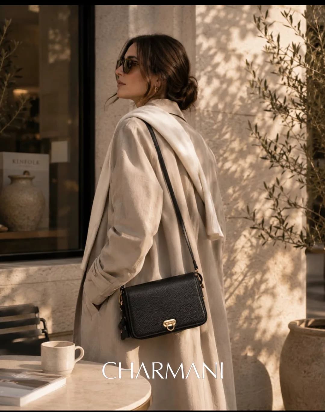 کیف دوشی چرمی، رنگ مشکی، کوچک