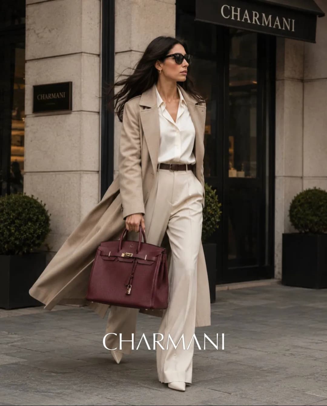 کیف دستی چرمی، رنگ زرشکی، مدل رسمی