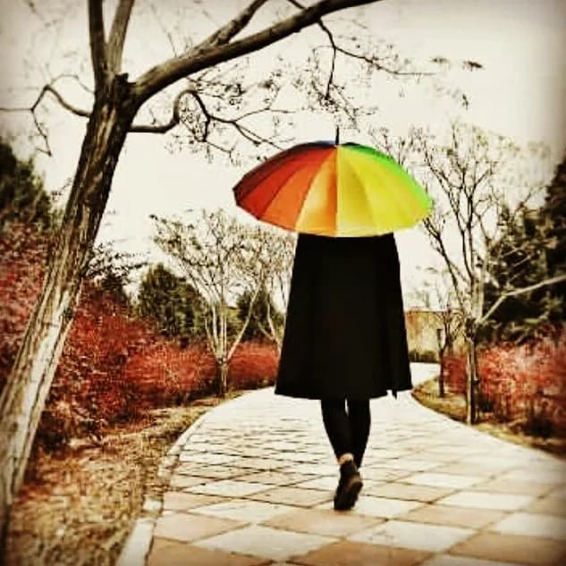 چتر رنگین کمان ۱۶ فنر، رنگ رنگی (رنگینکمان)، چتر دستی