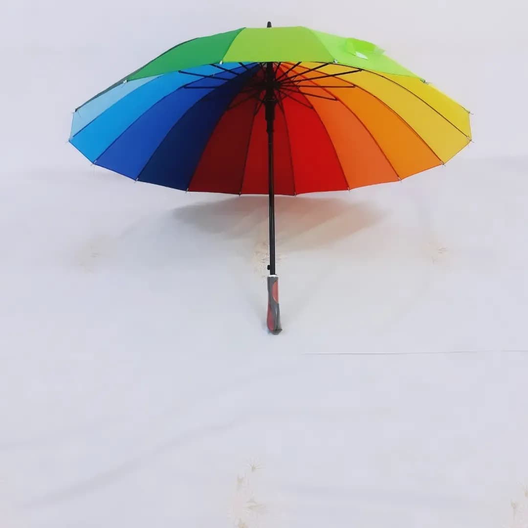 چتر رنگینکمان ۱۶ فنر تانک، باز، دسته بلند