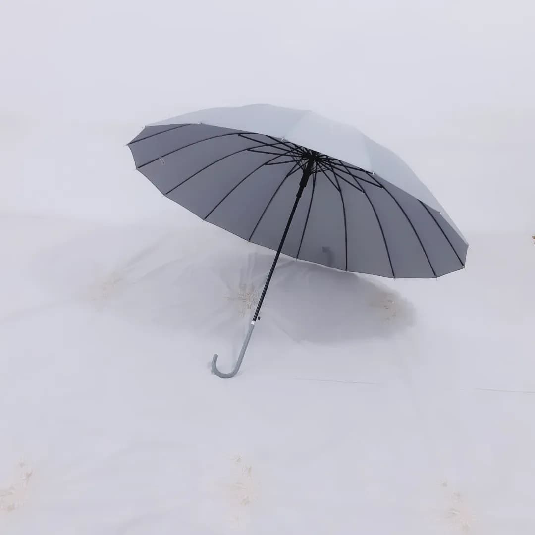 چتر برزنت نانو، رنگ خاکستری، تاشو، دسته خمیده