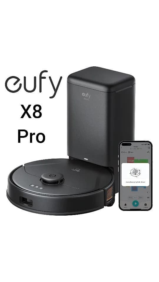 جارو رباتیک یوفی X8 Pro، رنگ مشکی، جنس پلاستیک، جاروبرقی رباتیک با داک تخلیه