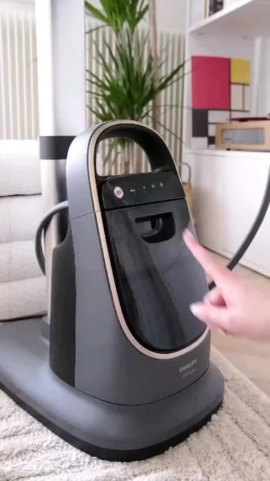 بخارگر ایستاده فیلیپس، رنگ خاکستری و مشکی، جنس پلاستیک و فلز، دیجیتال