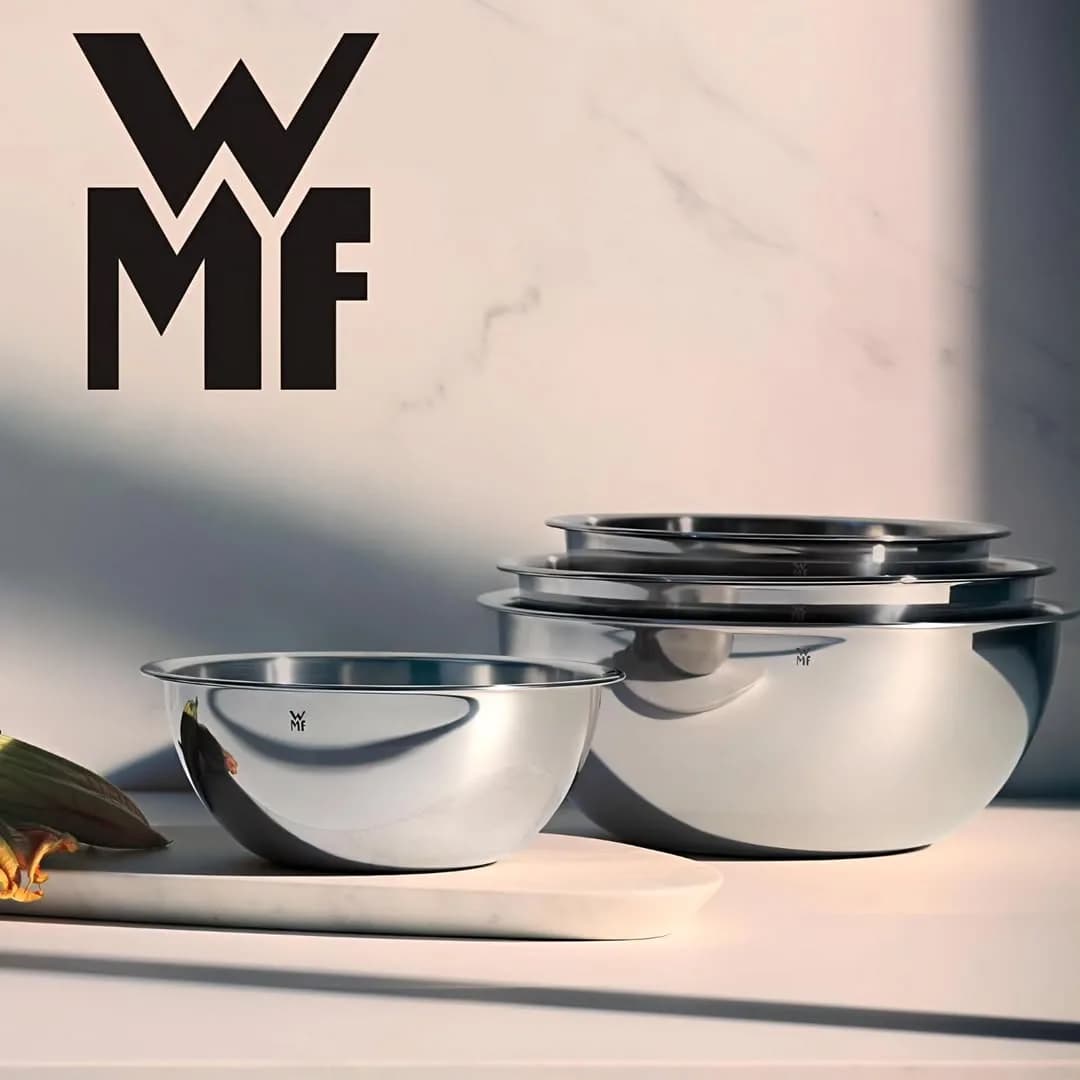 کاسه ۴ عددی GOURMET WMF، رنگ نقرهای، جنس فلز، کاسه استیل گود