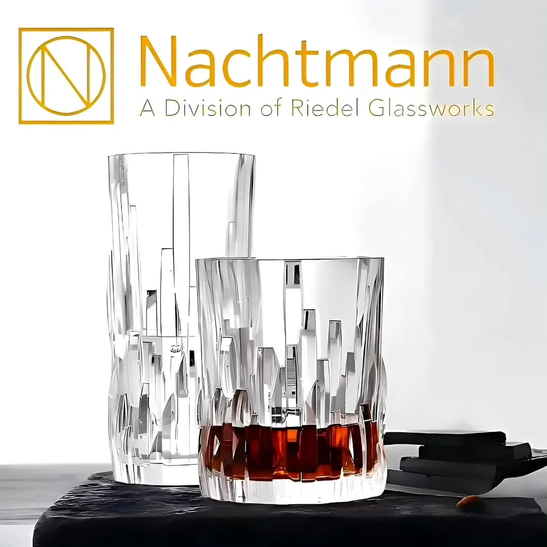 لیوان کریستال Nachtmann، رنگ شفاف، جنس شیشه، طرح هندسی، لیوان بلور طرحدار